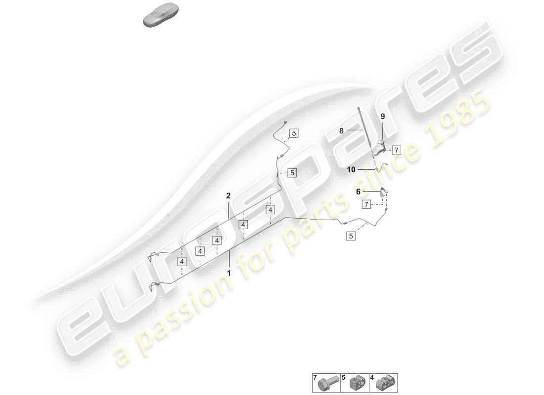 porsche 2019 (992-1) brake line part diagram