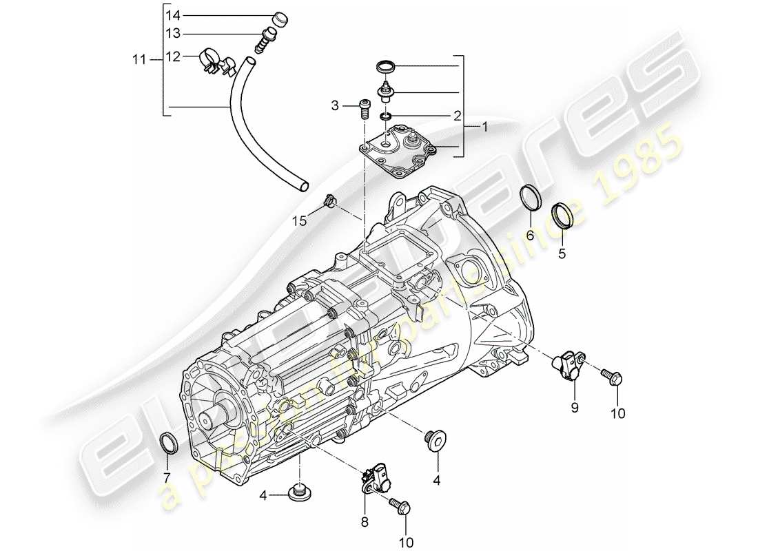 porsche cayenne (2003) manual gearbox part diagram