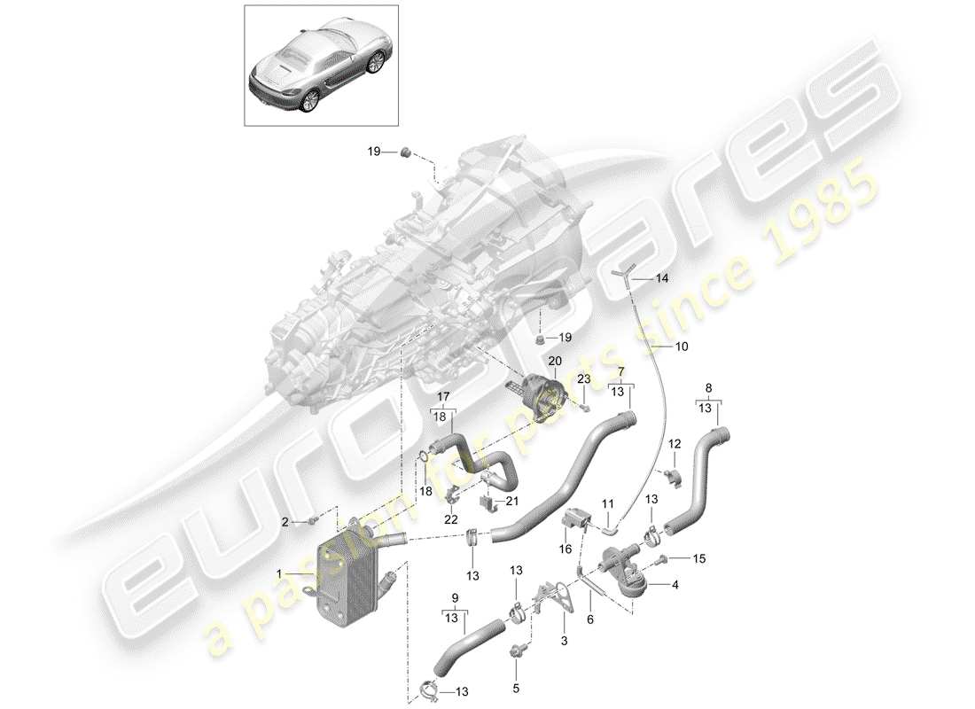 porsche 2012 (981 boxster) manual gearbox parts diagram