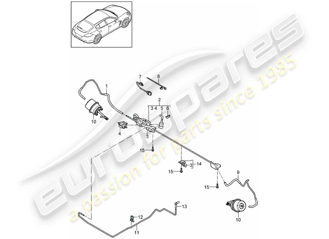 porsche 2016 (panamera 970) exhaust system part diagram