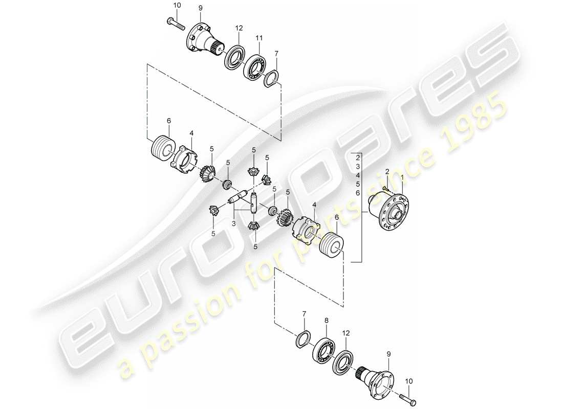 porsche 997 gt3 (2010) limited slip differential part diagram