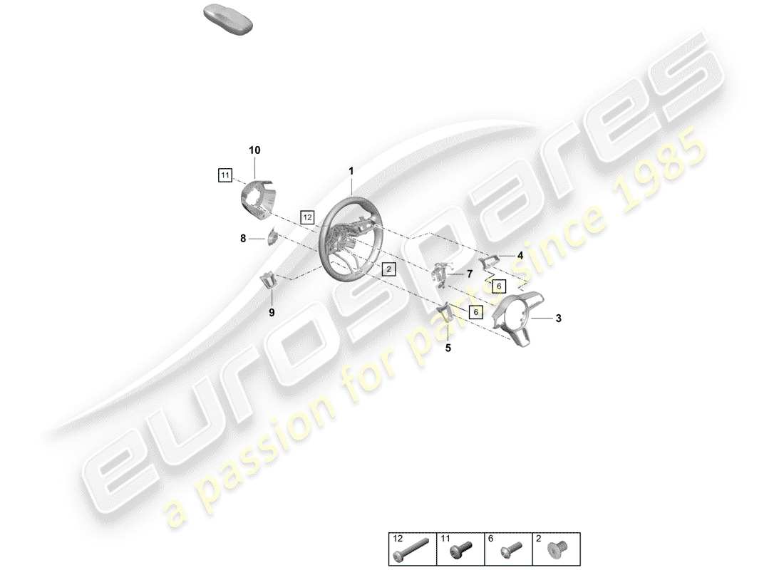 porsche 2020 (718 boxster spyder) steering wheel parts diagram