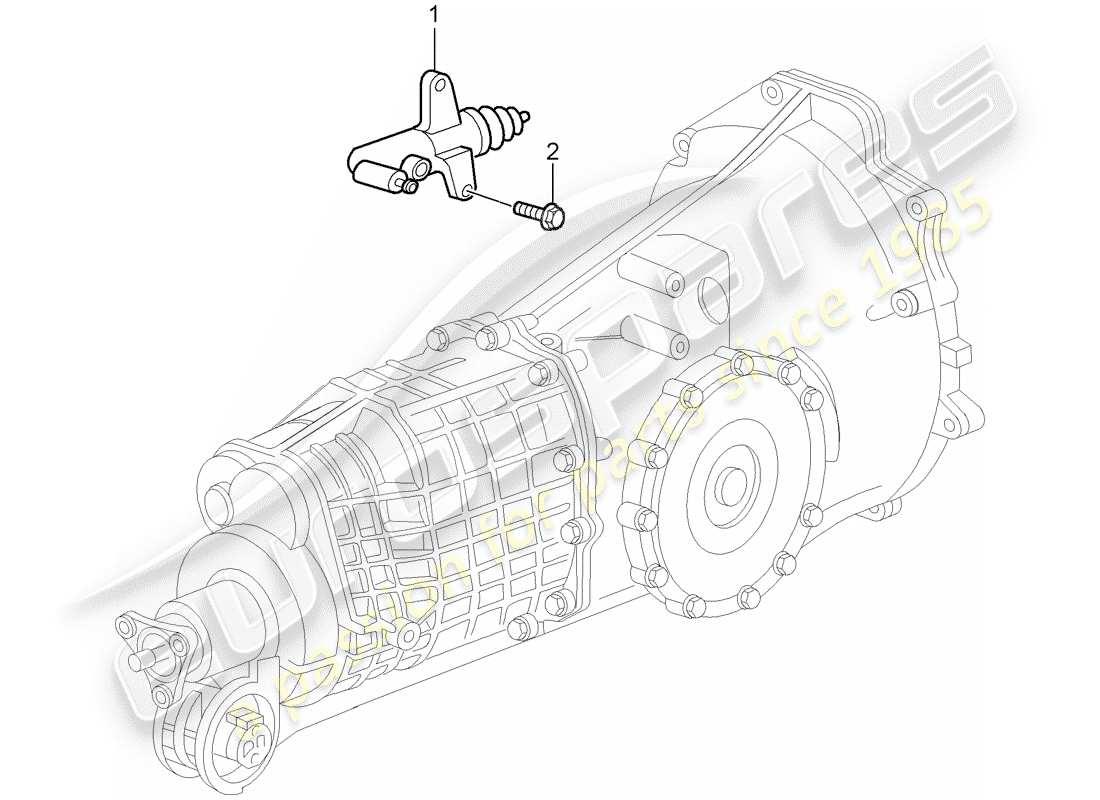 porsche 2001 (996) hydraulic clutch - operation - clutch slave cylinder part diagram