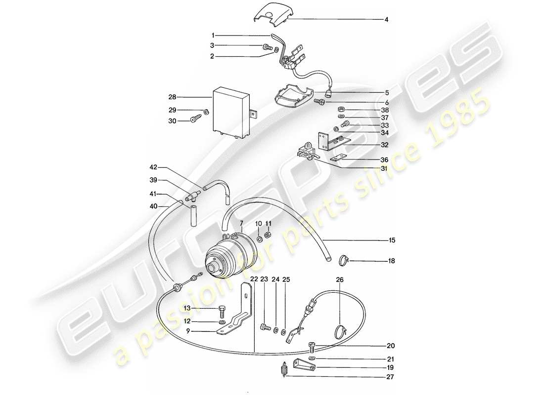 porsche 1984 (911) cruise control system part diagram