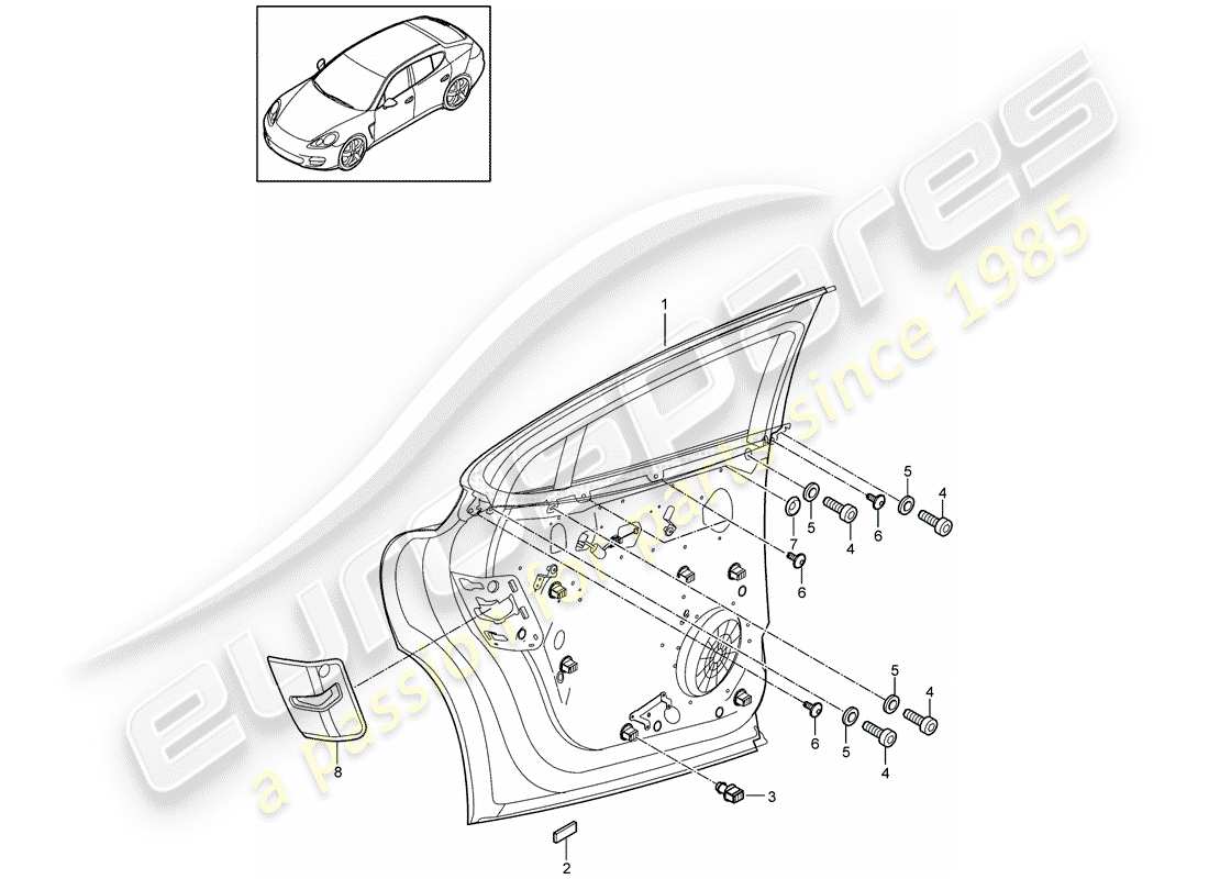 porsche 2015 (panamera 970) window regulator part diagram