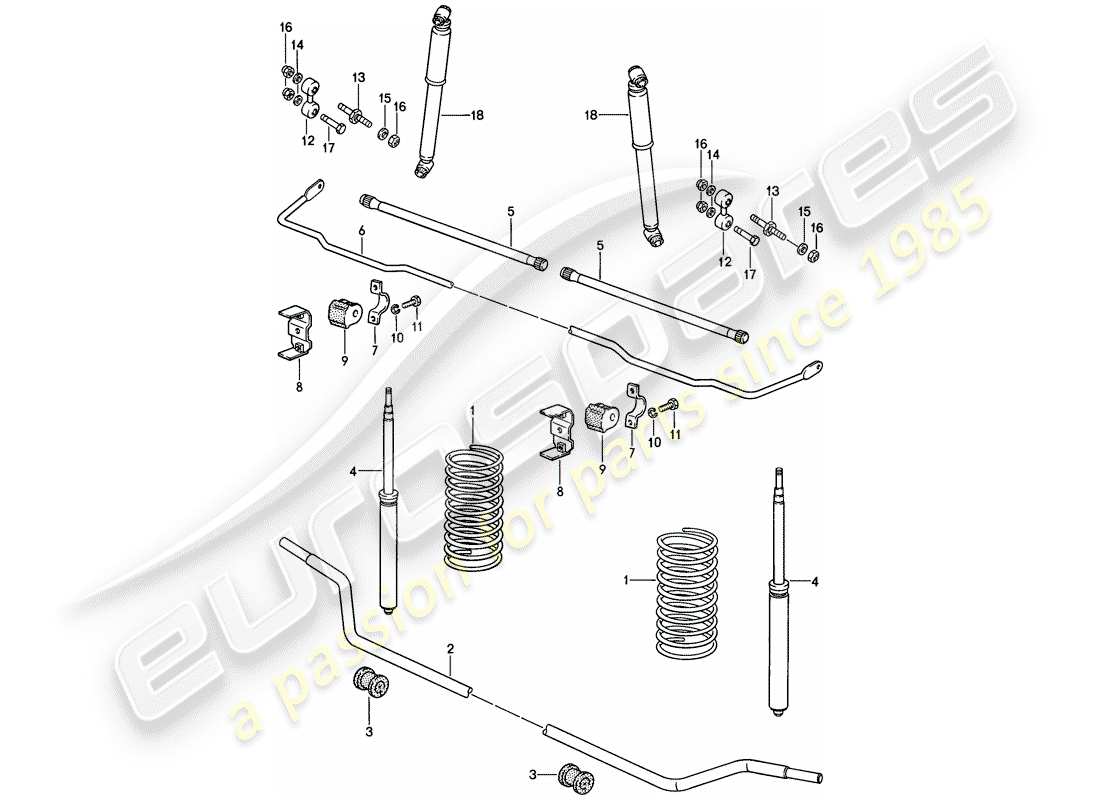 porsche 1982 (944) sports suspension parts diagram