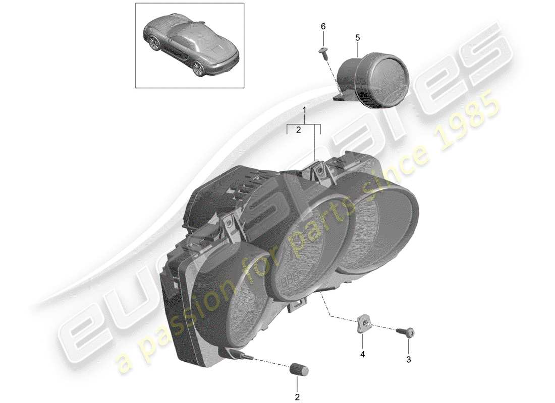 porsche 2012 (981 boxster) instruments parts diagram