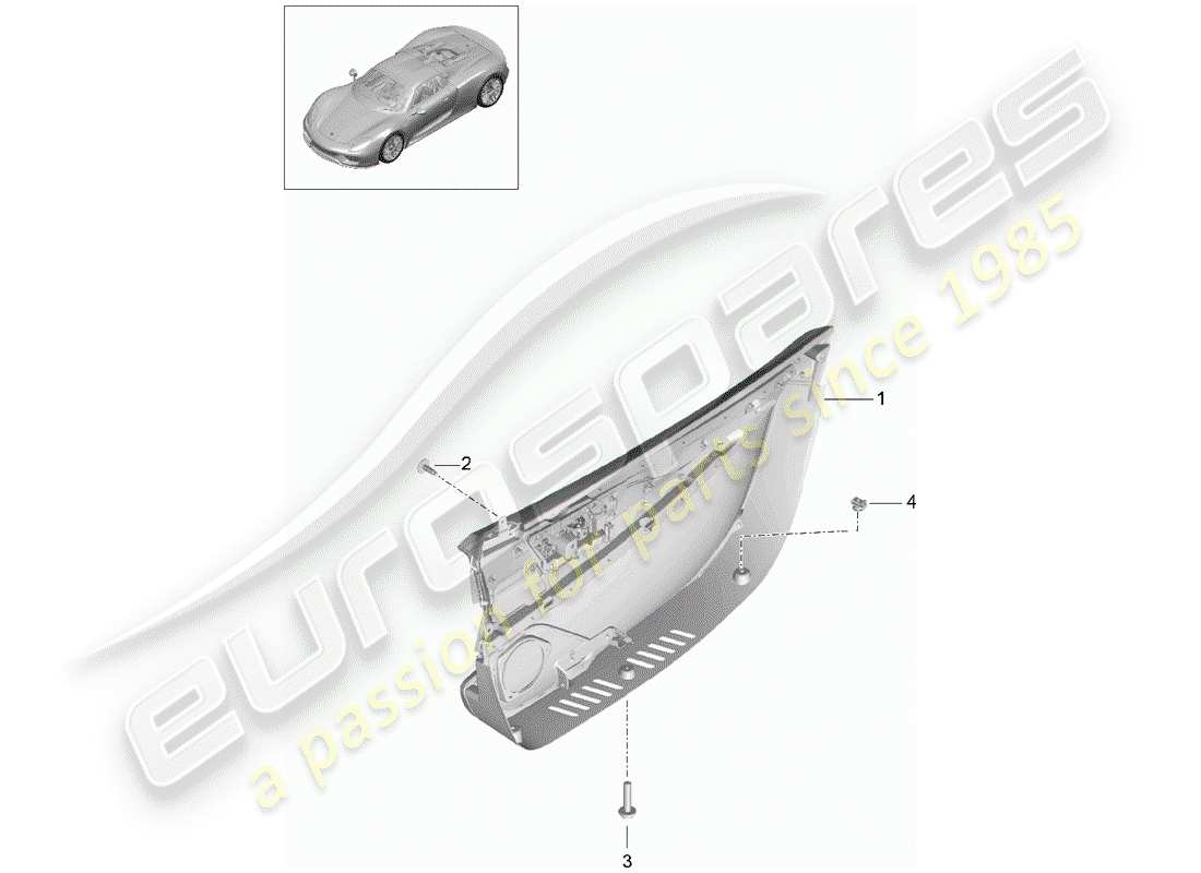 porsche 2015 (918 spyder) door panel part diagram