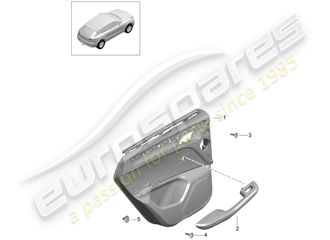 porsche 2016 (macan) door panel part diagram