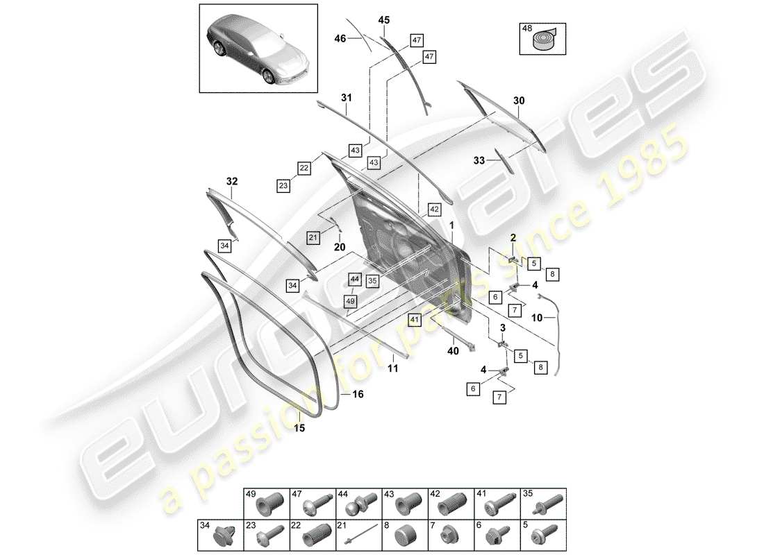 porsche 2018 (panamera 971-1) gasket part diagram