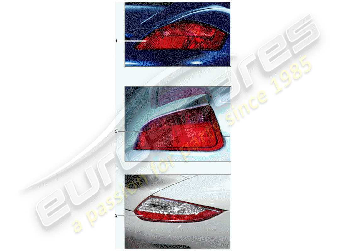 porsche 1990 (tequipment) rear light part diagram