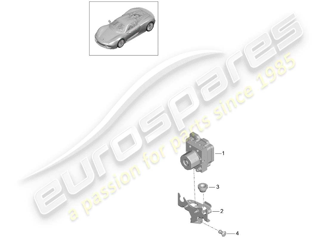 porsche 2015 (918 spyder) hydraulic unit part diagram