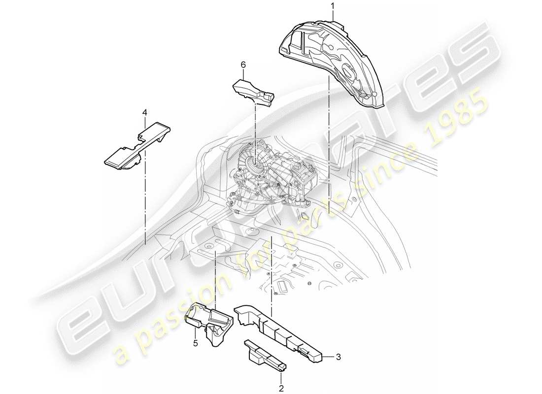 porsche cayenne (2007) sound absorber part diagram