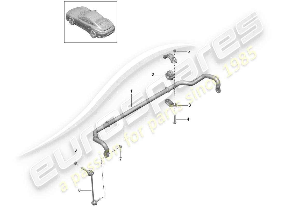 porsche 991 turbo (2016) stabilizer part diagram