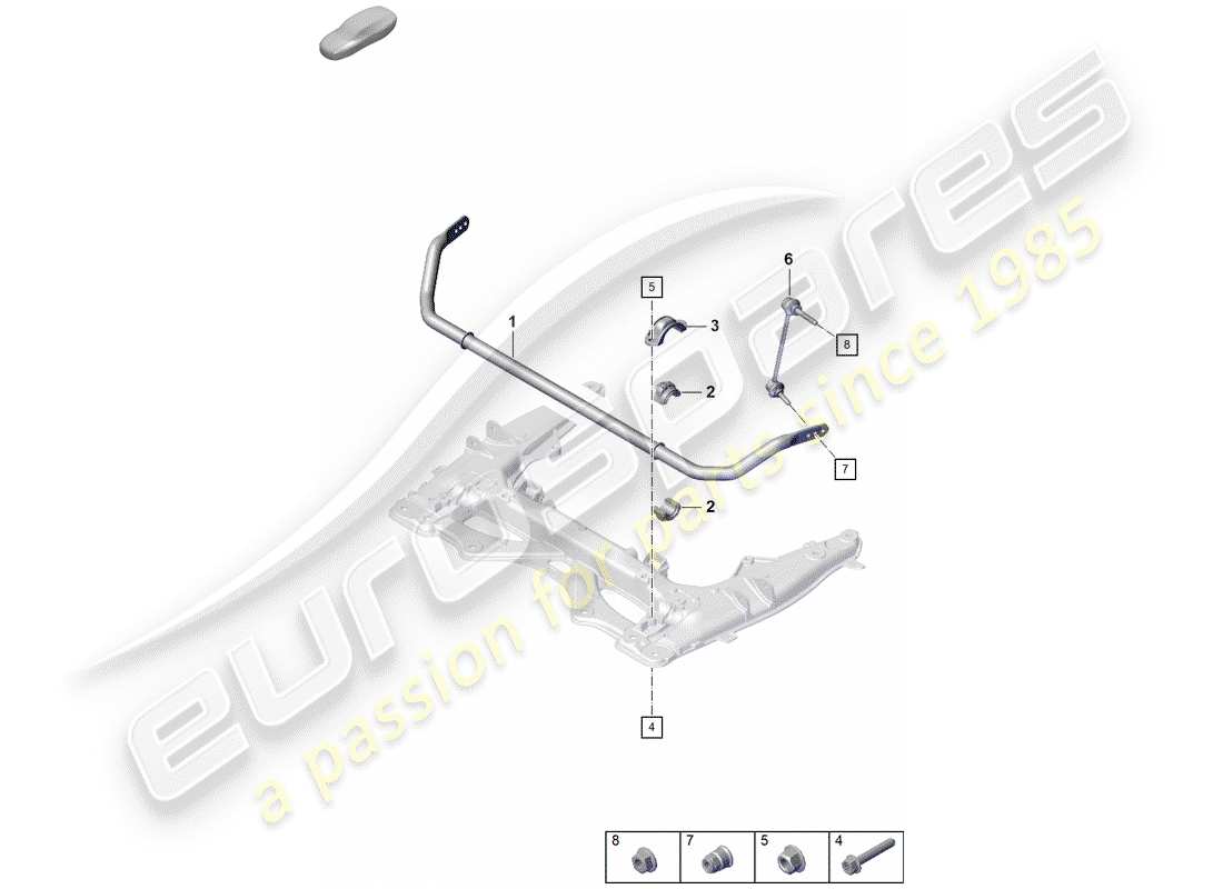 porsche 2020 (718 boxster spyder) stabilizer parts diagram