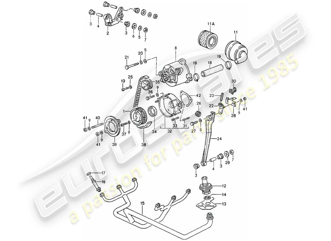 porsche 1991 (964) air injection parts diagram
