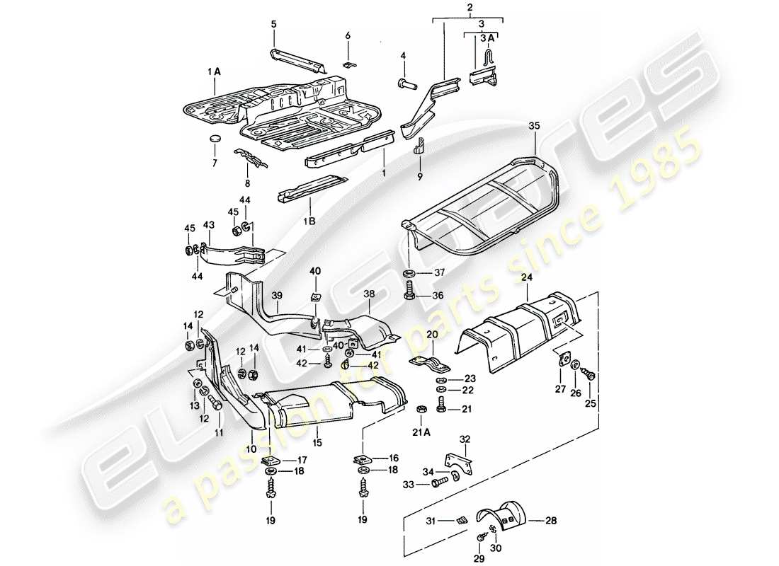 porsche 924 (1976) side member - shield part diagram