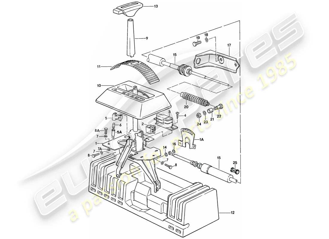 porsche 1977 (924) shift mechanism - automatic transmission part diagram