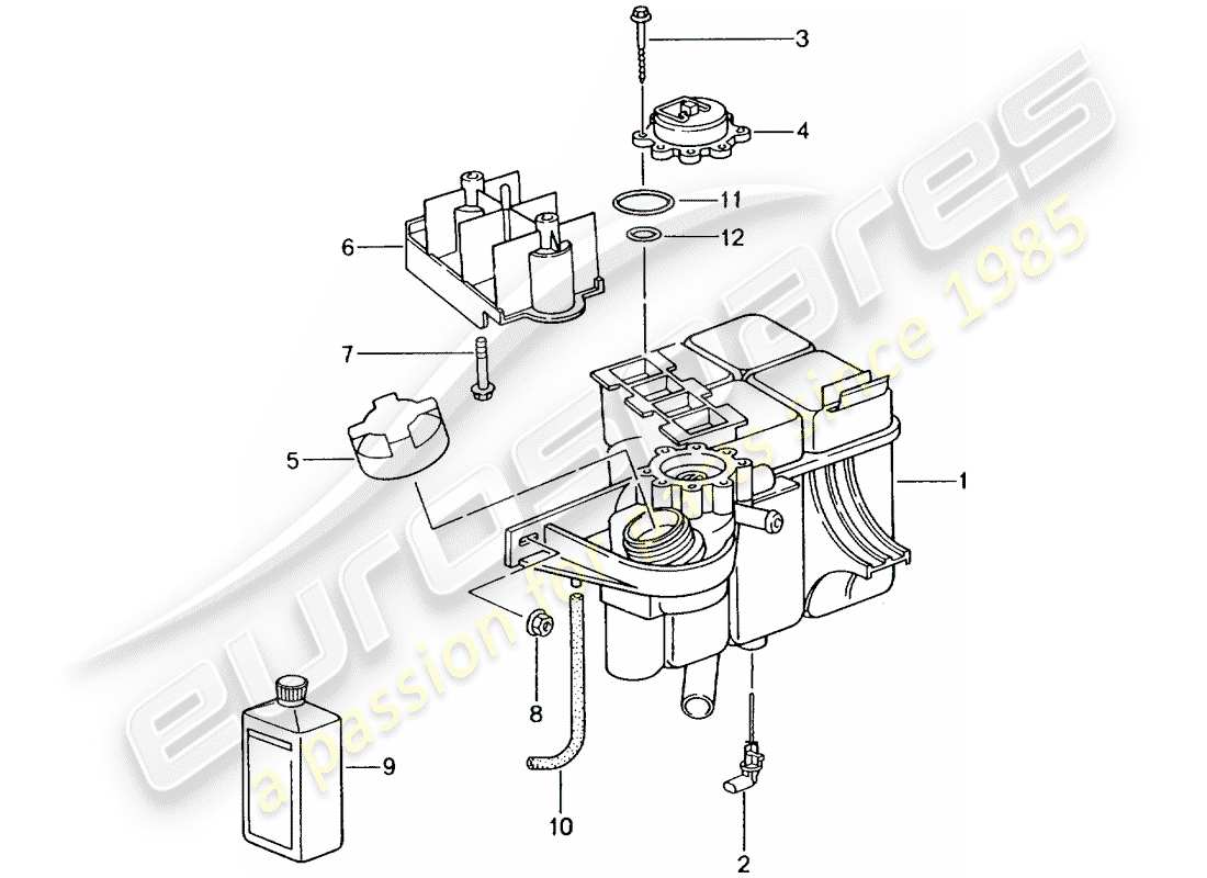 porsche 996 (2000) water cooling parts diagram
