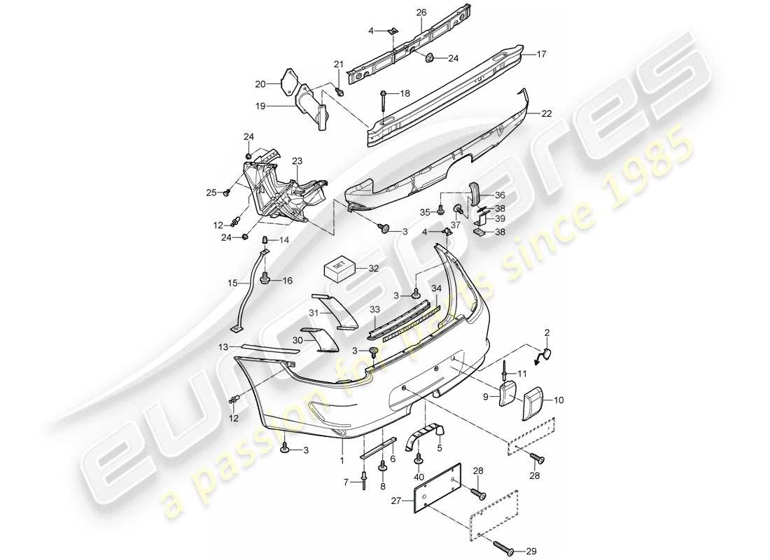 porsche 997 gt3 (2010) bumper part diagram