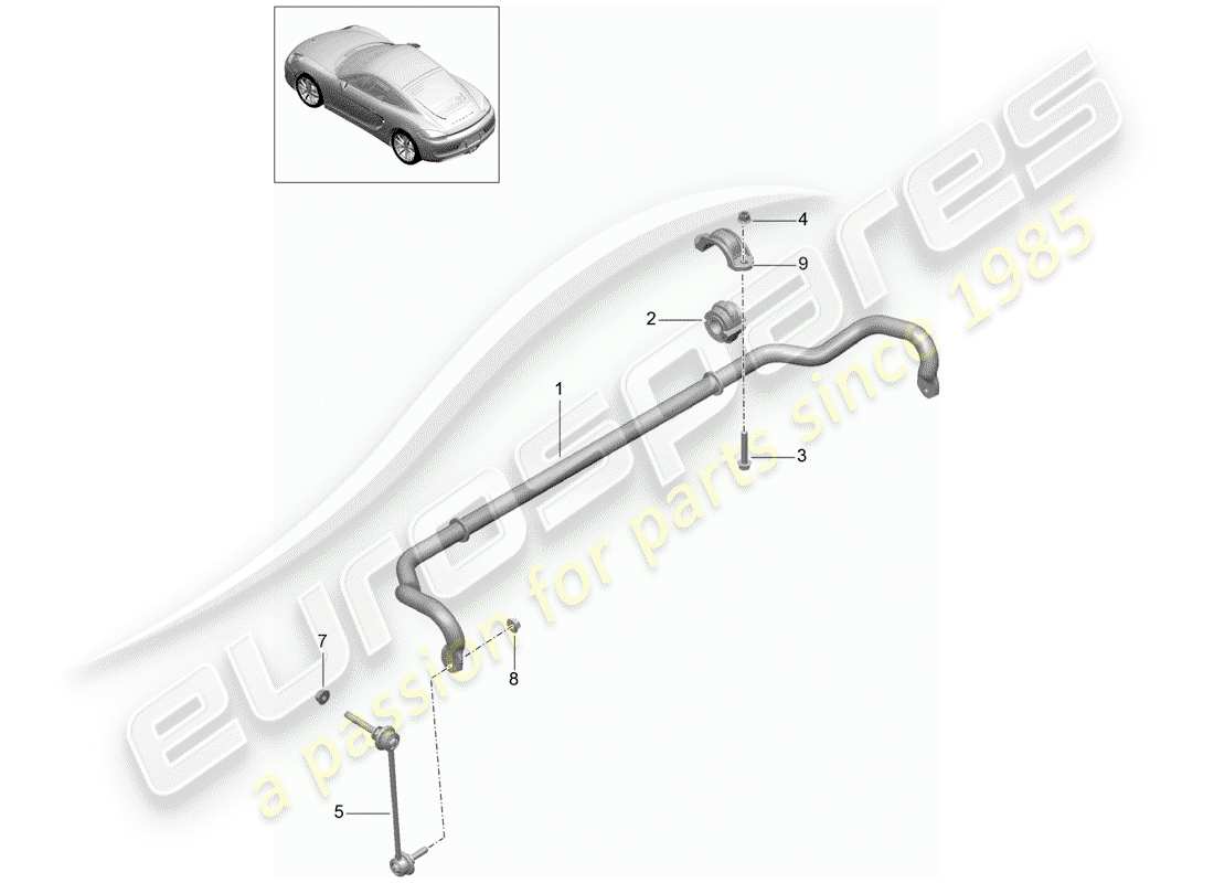 porsche 2014 (981 cayman) stabilizer part diagram