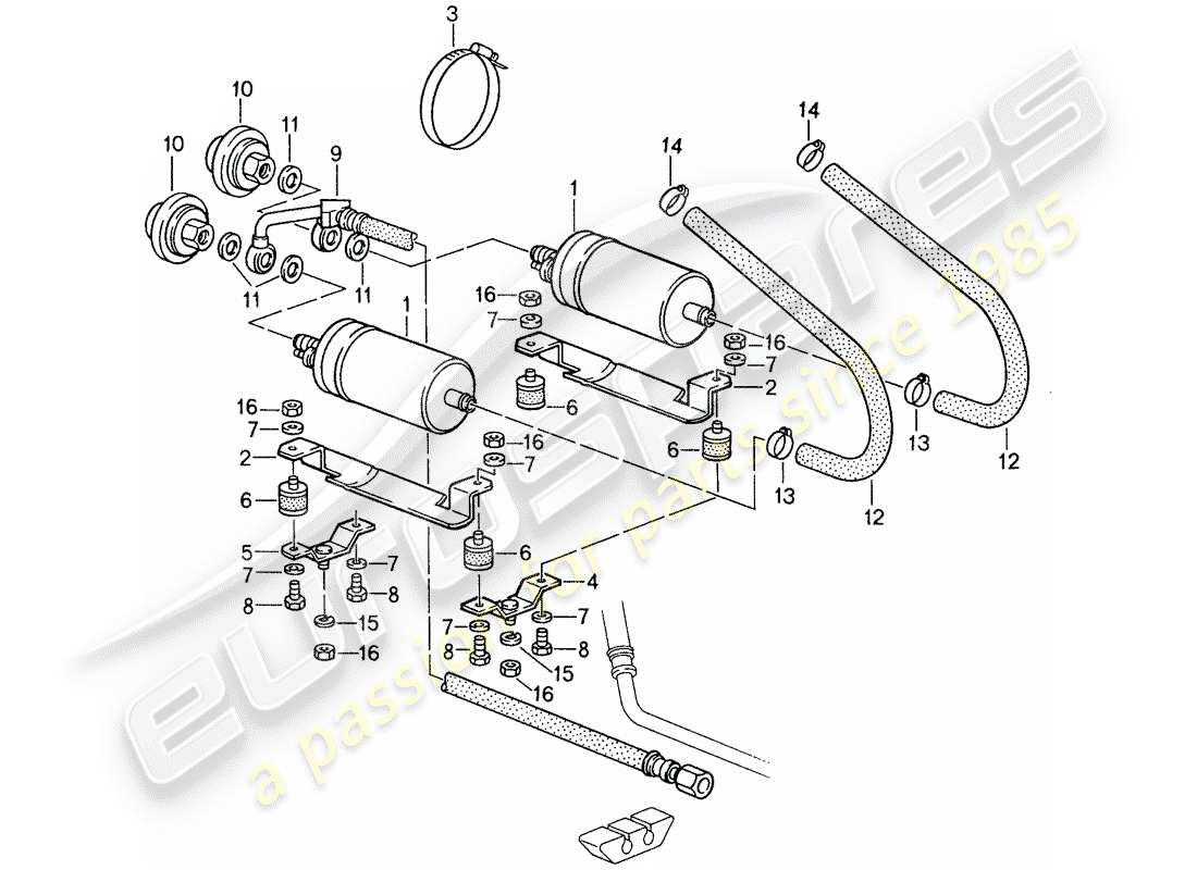 porsche 1987 (959) fuel system parts diagram