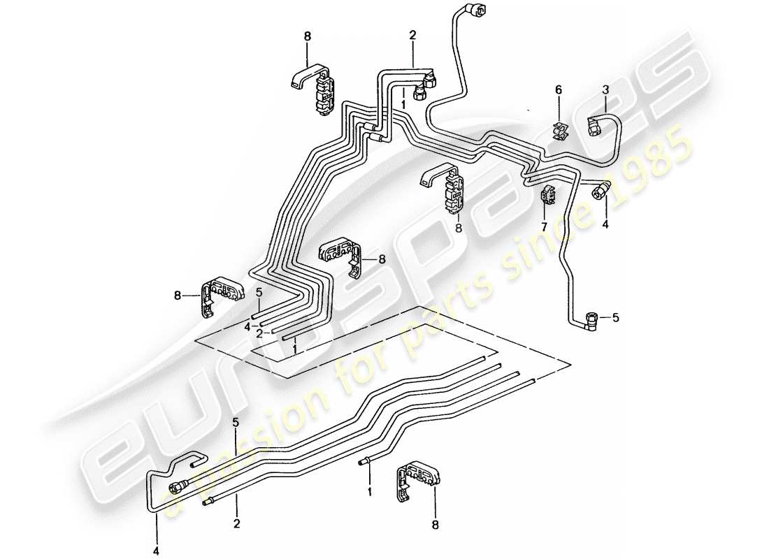 porsche 2005 (996 gt3) fuel system part diagram