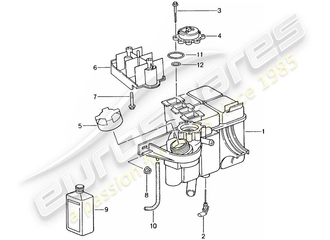 porsche 2002 (996) water cooling part diagram