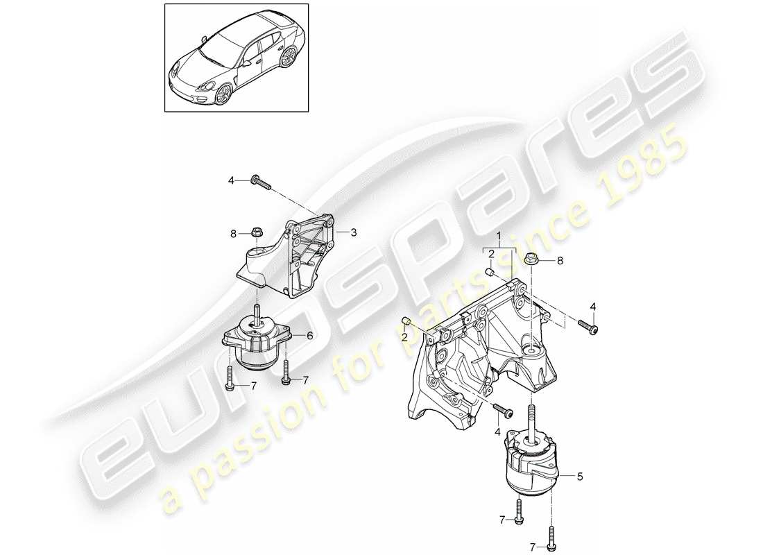 porsche 2013 (panamera 970) engine suspension part diagram