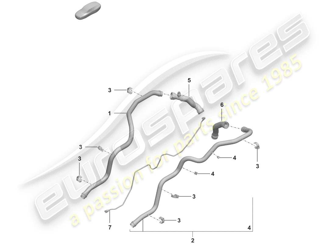 porsche 2020 (992-1) water cooling parts diagram