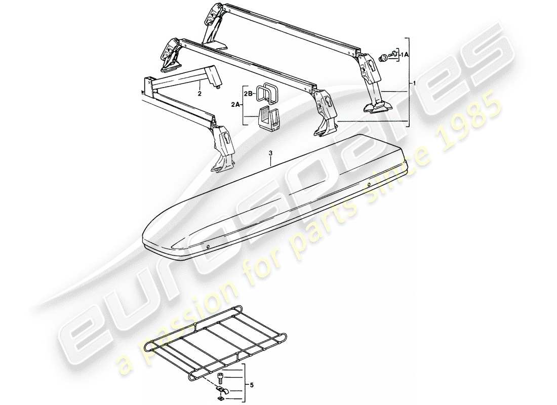 porsche 1988 (911) roof transport system part diagram