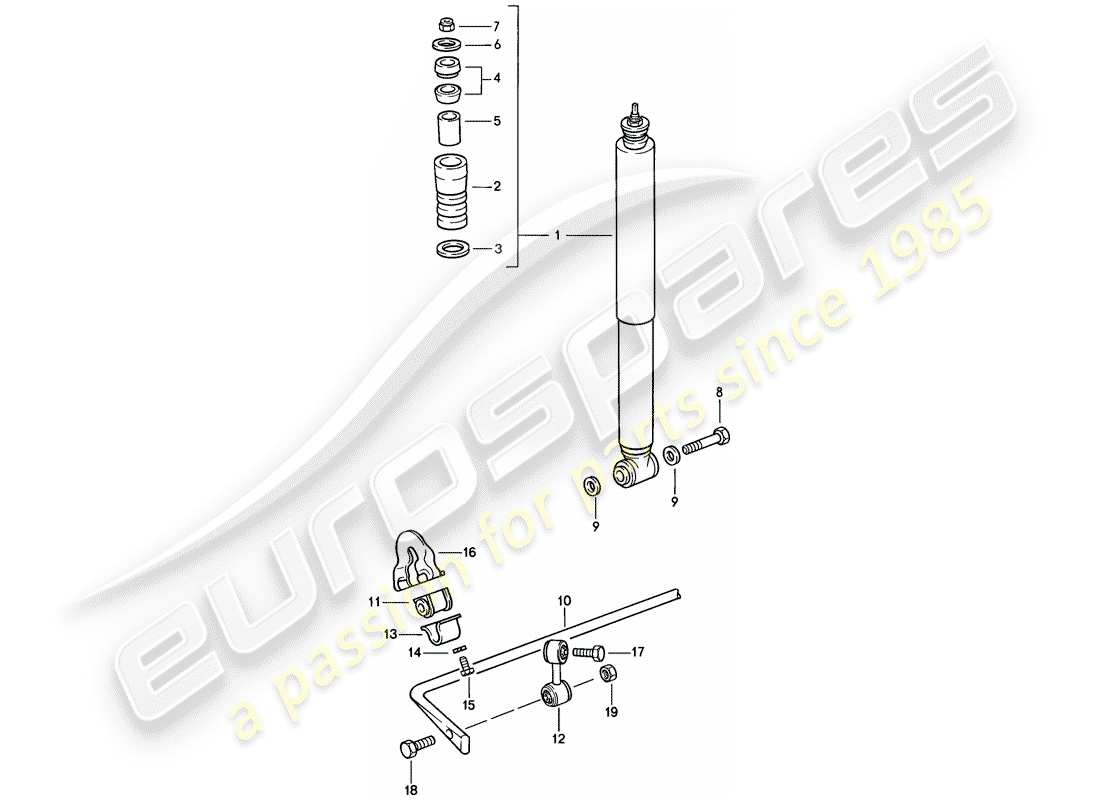porsche 1988 (911) vibration damper - stabilizer part diagram