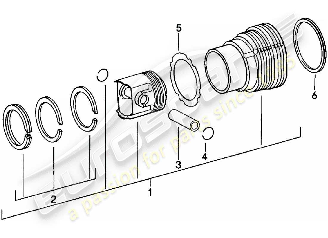 porsche 1978 (911) cylinder with pistons - see technical information - gr.1 nr. 30 part diagram