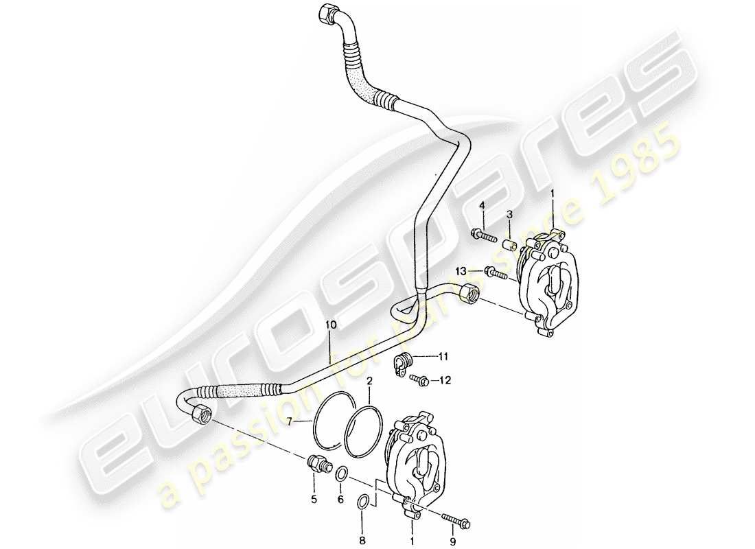 porsche 2001 (996 turbo / gt2) oil supply - return line part diagram