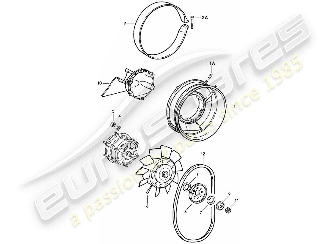 porsche 1980 (911) air cooling part diagram