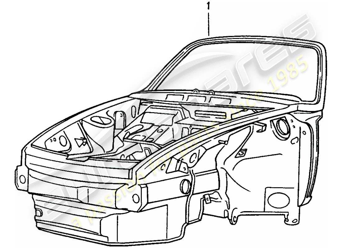 porsche 1996 (993) front end part diagram
