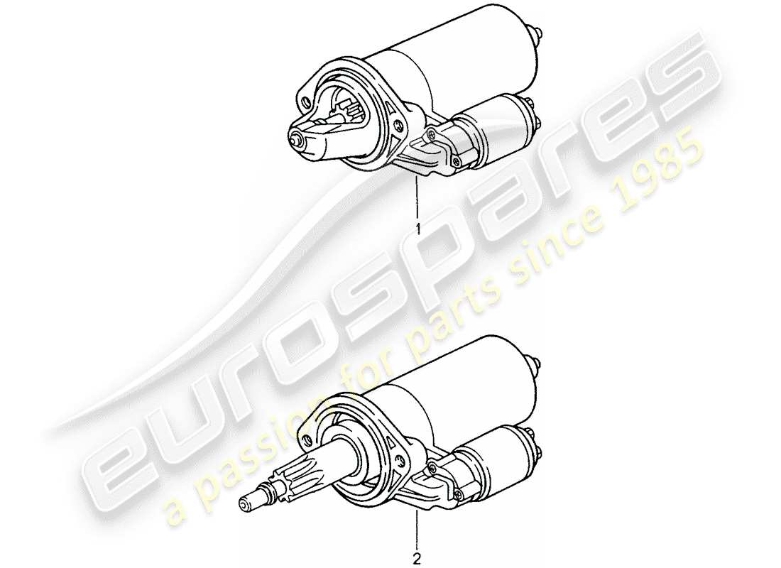 porsche 2008 (refurbished and exchange catalogue) starter part diagram