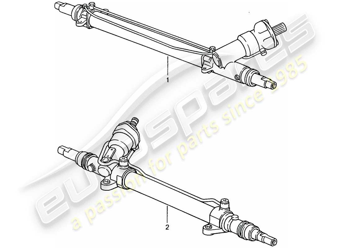 porsche 2008 (refurbished and exchange catalogue) steering gear part diagram