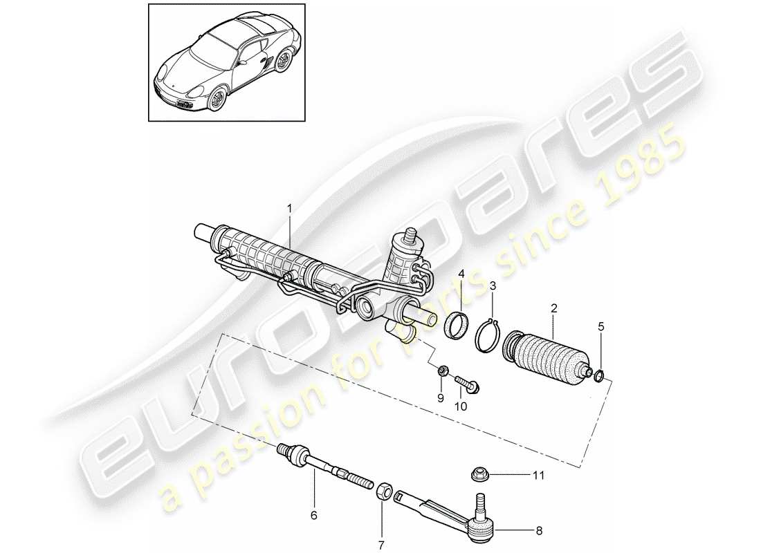 porsche 2012 (987 cayman) power steering part diagram