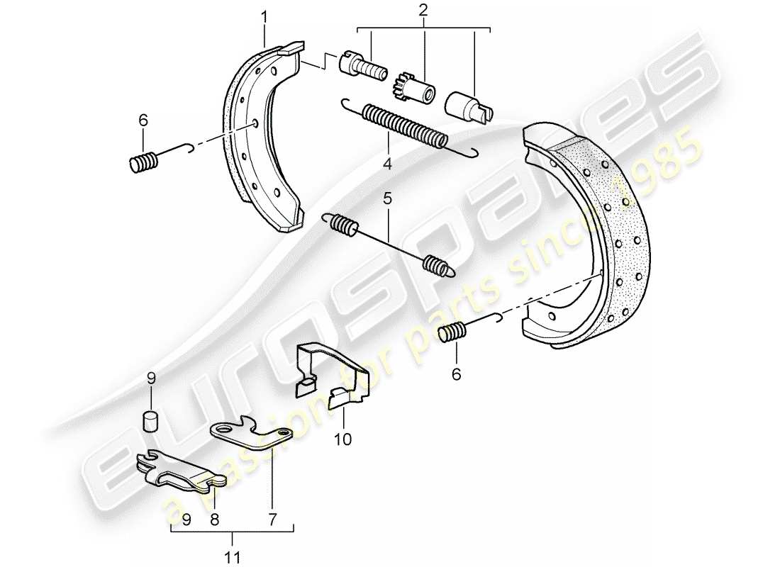 porsche 2006 (987 cayman) handbrake part diagram