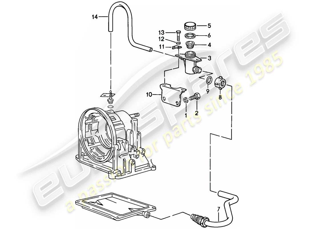 porsche 1982 (944) oil inlet - automatic transmission parts diagram