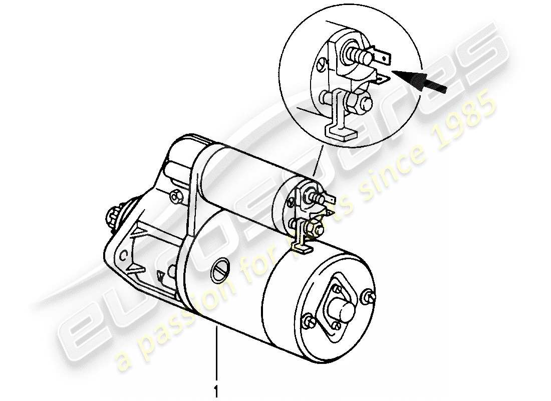 porsche 2008 (refurbished and exchange catalogue) starter part diagram
