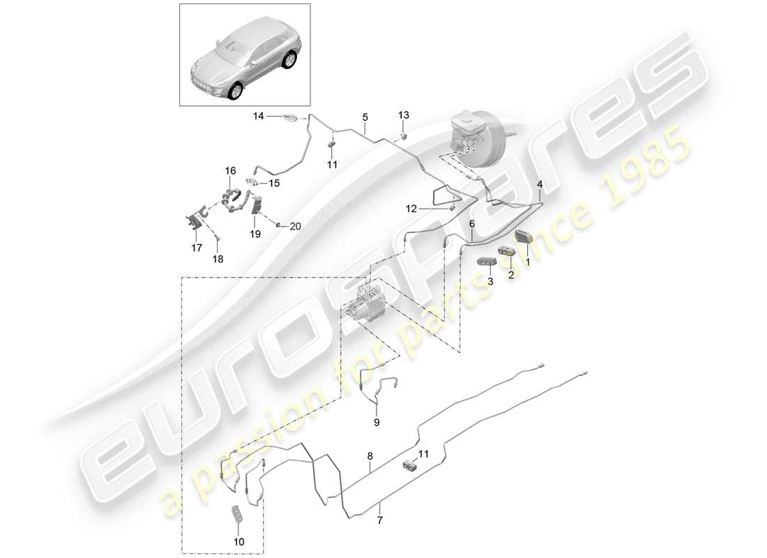 porsche 2015 (macan) brake line part diagram