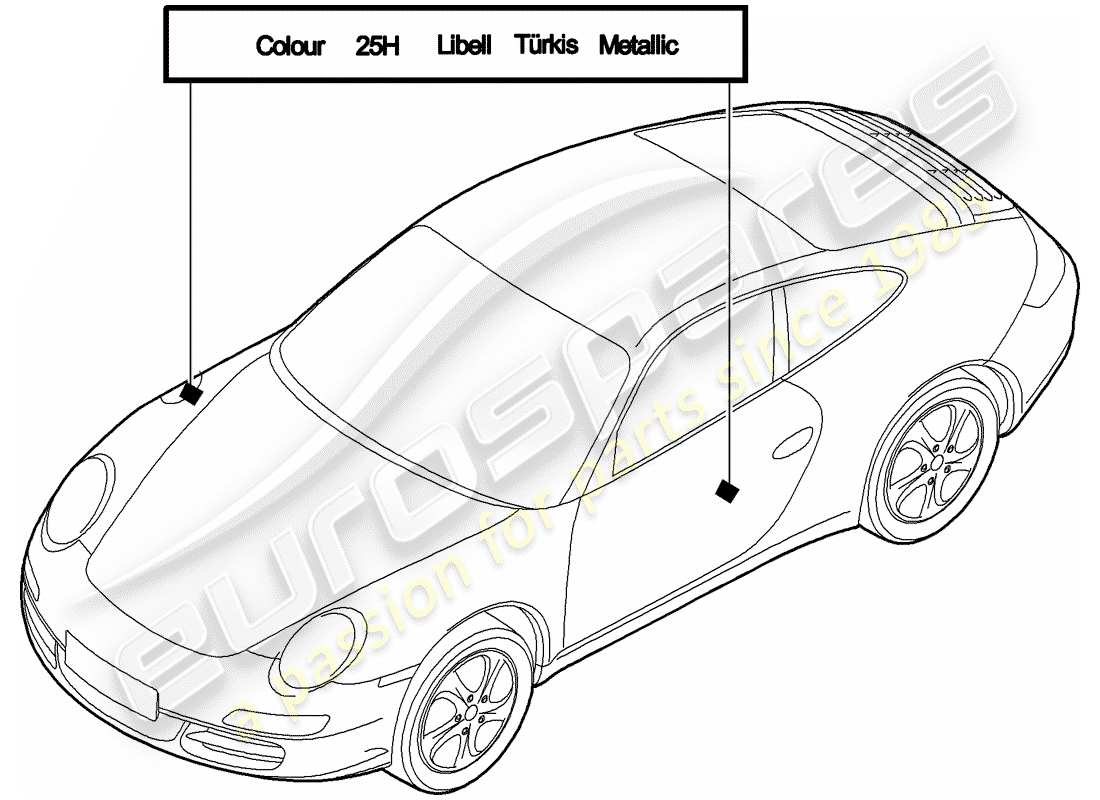 porsche 2012 (997-2) paint touch-up stick part diagram
