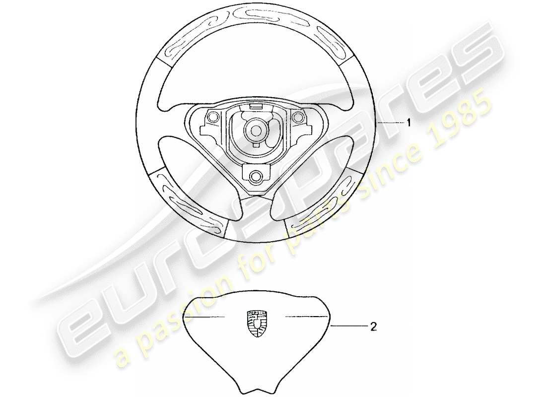 porsche 2001 (tequipment) 3-spoke part diagram