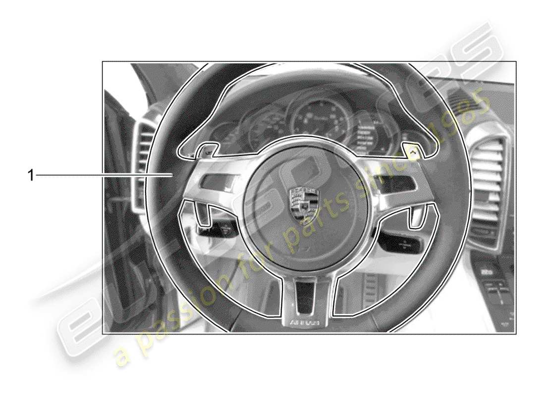 porsche 2004 (tequipment cayenne) sports steering wheel part diagram
