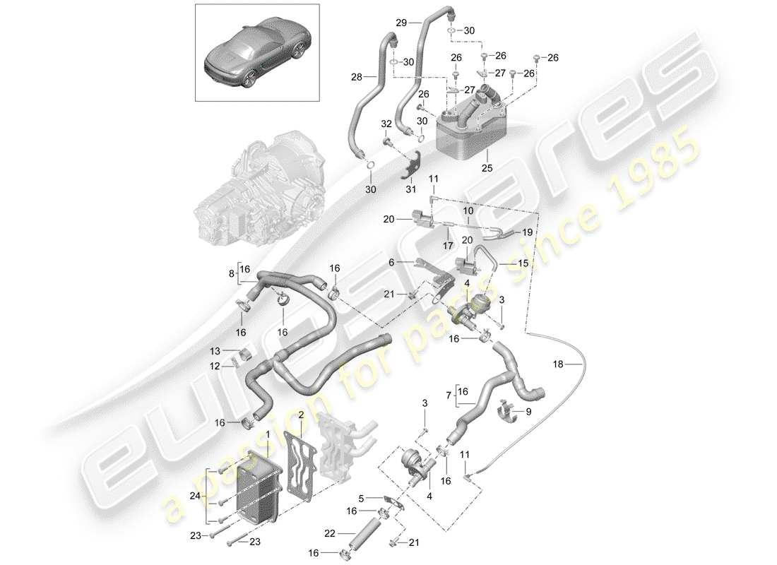porsche 2012 (981 boxster) - pdk - parts diagram
