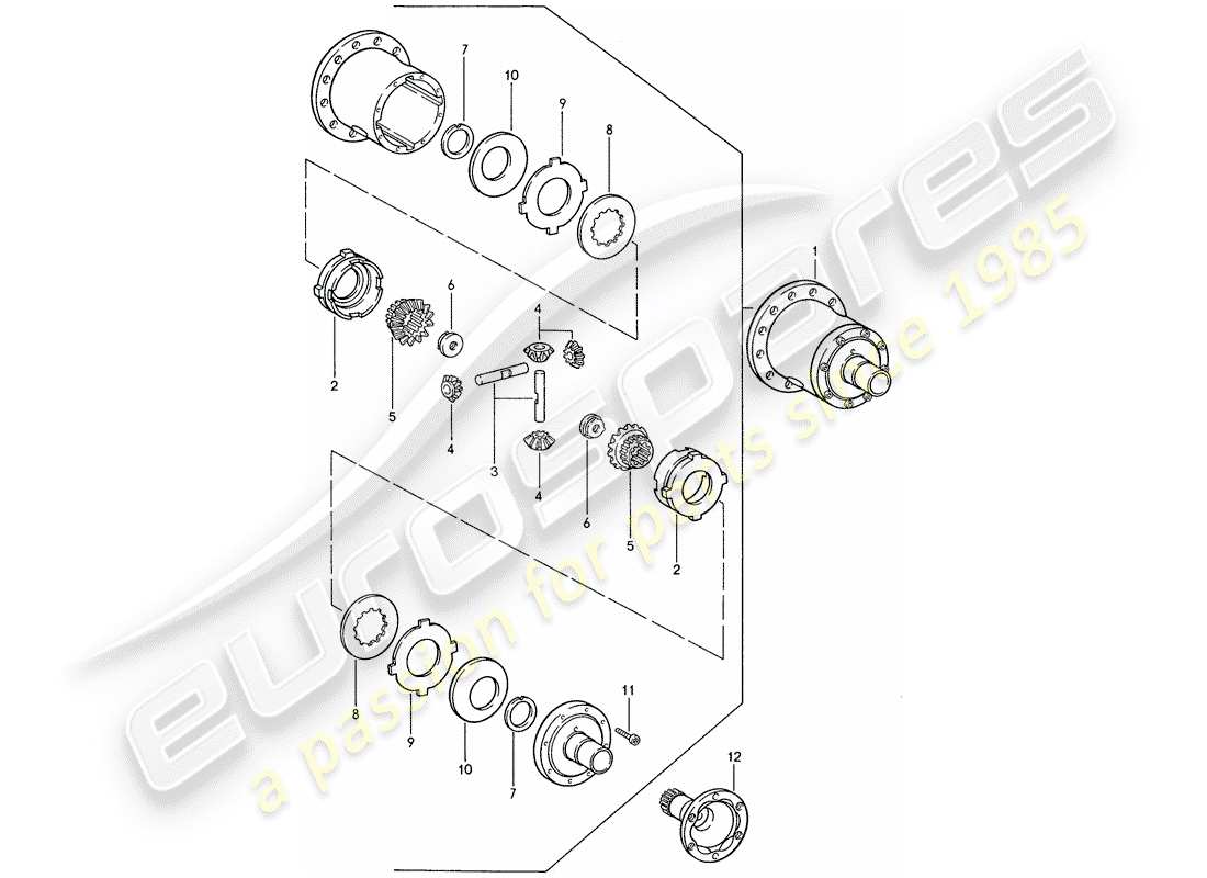 porsche 1990 (944) limited slip differential - for - manual gearbox part diagram