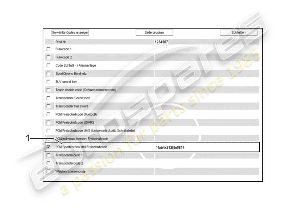porsche 1990 (tequipment) software part diagram