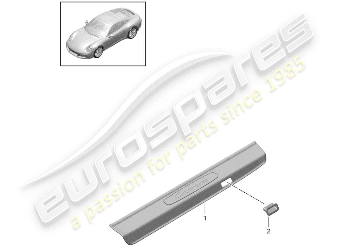 porsche 2017 (991-2) scuff plate - sill panel part diagram
